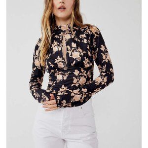🆕 NWT Free People Dinner Party Printed Top / Black Combo